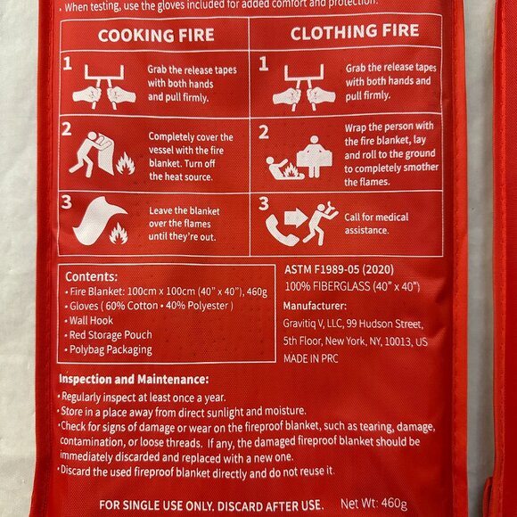 Protect Life Emergency Fire Blanket Kit 2 Pack / 40" x 40" Fire Blanket - Picture 10 of 12
